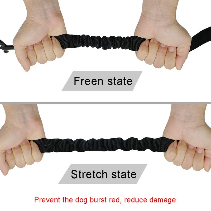 Kuntrona Nylon Dog Leash Coupler 3 Way No-Pull Pet Dog Lead Leashes No Tangle Bungee Three Dogs Leads Black L - Image 3